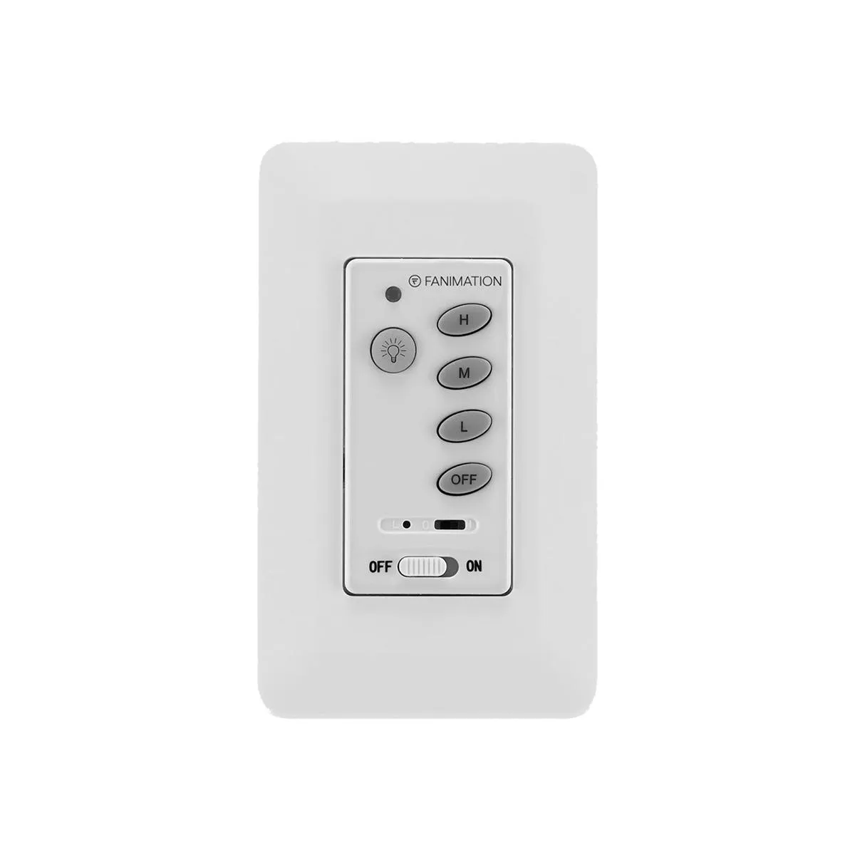 3-Speed AC Ceiling Fan and Light Wall Control with Receiver, Non-Reversing Switch, White Finish