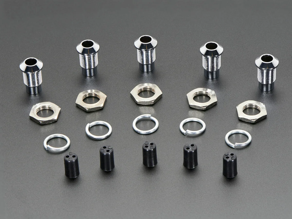 5mm Chromed Metal Wide Convex Bevel LED Holder - Pack of 5