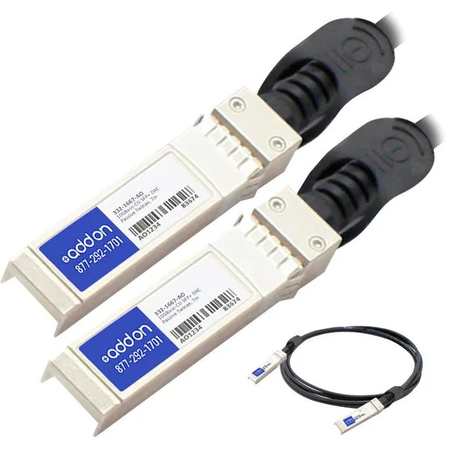 AddOn Dell 332-1667 Compatible TAA Compliant 10GBase-CU SFP  to SFP  Direct Attach Cable (Passive Twinax, 7m) 332-1667-AO