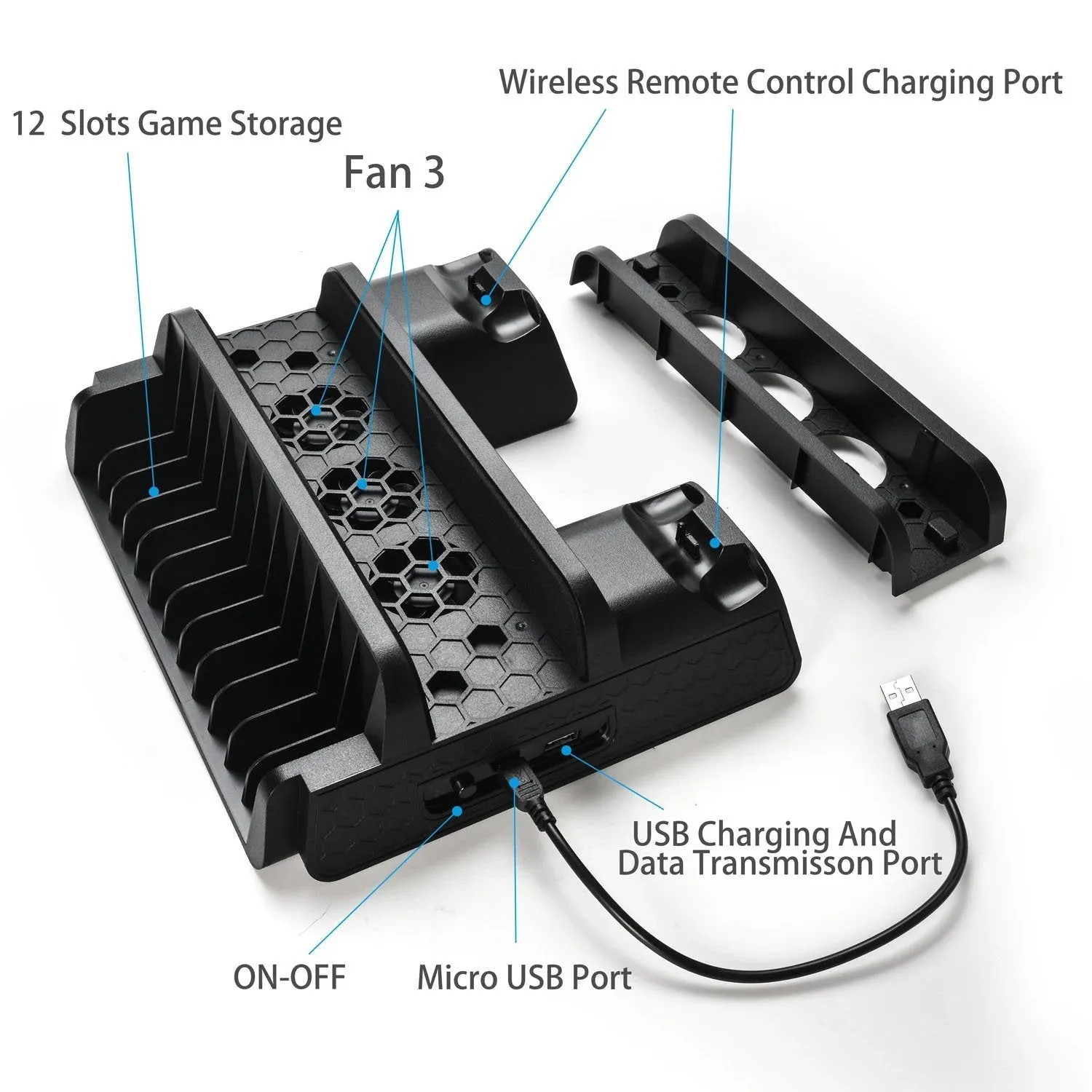 Agptek PS4 Vertical Stand with Cooling Fan