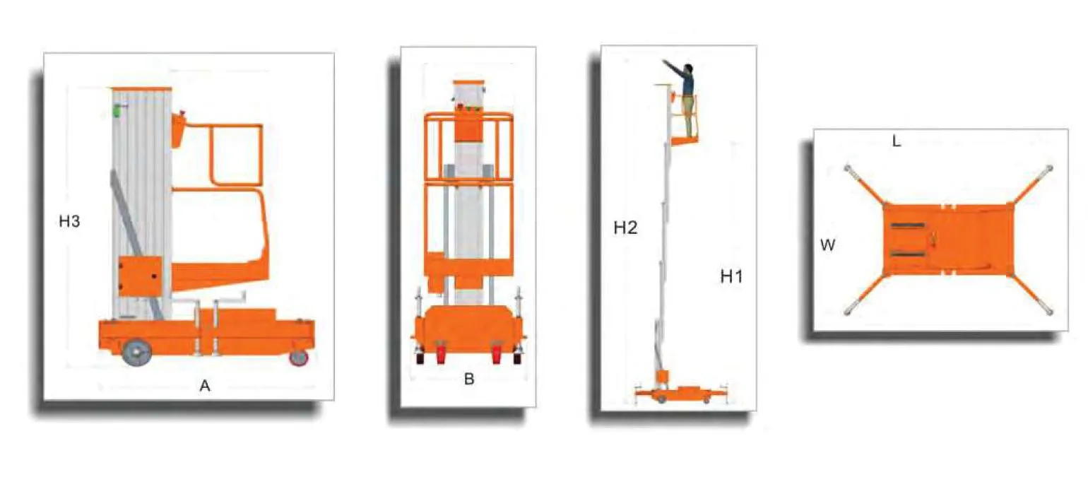 Aiko 6m Battery Operated Aluminum Lifting Platform  | Model : PT-GTWY601