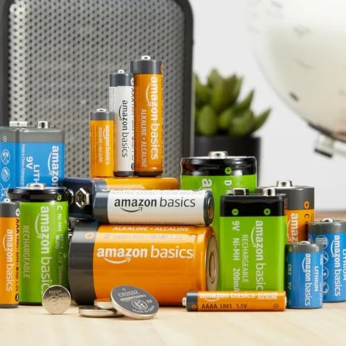 Amazon Basics 8 Pack AA High-Performance Alkaline Batteries, 10-Year Shelf Life, Easy to Open Value Pack,8 Count (Pack of 1)