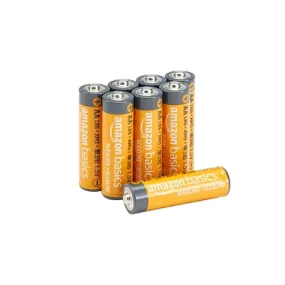 Amazon Basics 8 Pack AA High-Performance Alkaline Batteries, 10-Year Shelf Life, Easy to Open Value Pack,8 Count (Pack of 1)