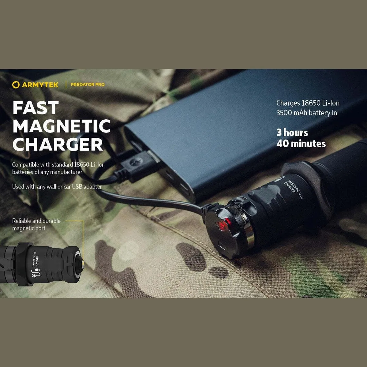 ARMYTEK PREDATOR PRO MAGNET USB (HI WHITE)