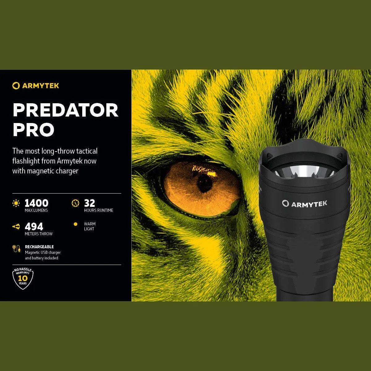 ARMYTEK PREDATOR PRO MAGNET USB (HI WHITE)