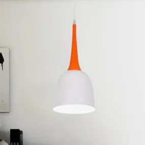 Black/White/Pink Pendulum Light Macaron Iron Down Lighting Pendant with Orange Grip
