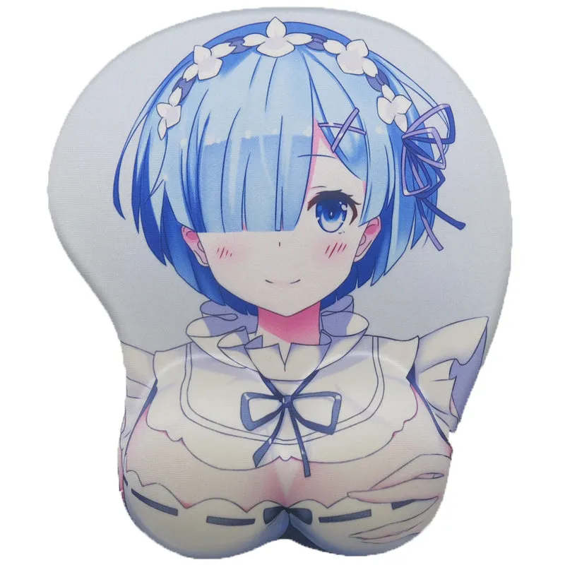 Custom 3D Boobs Anime Mouse Pad With Silicone Wrist Support 26x22cm (10.5 x 9 inch ) | custom booba mousepad , custom anime mousepad