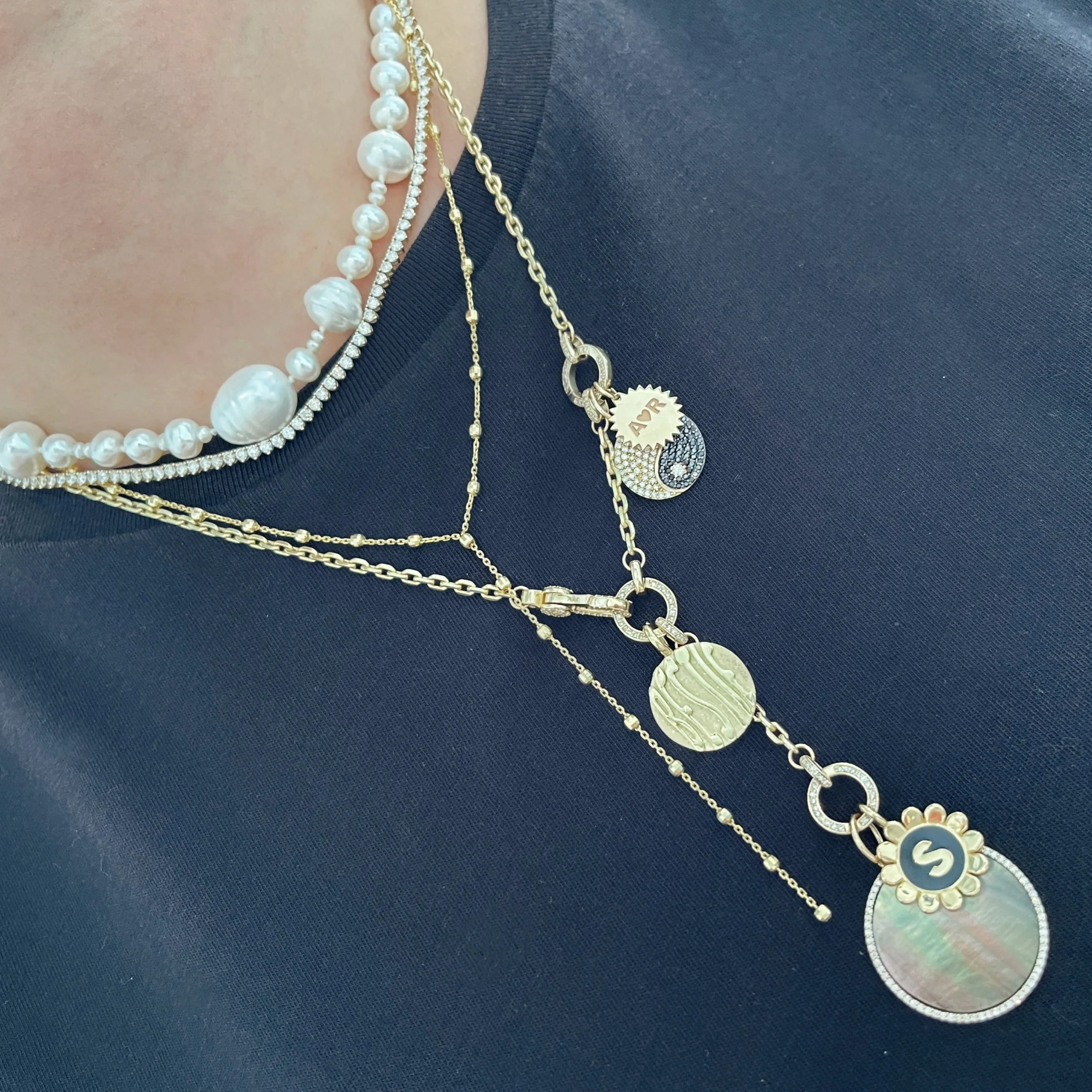 Custom Initial Disk Coin with Scalloped Edge & Heart
