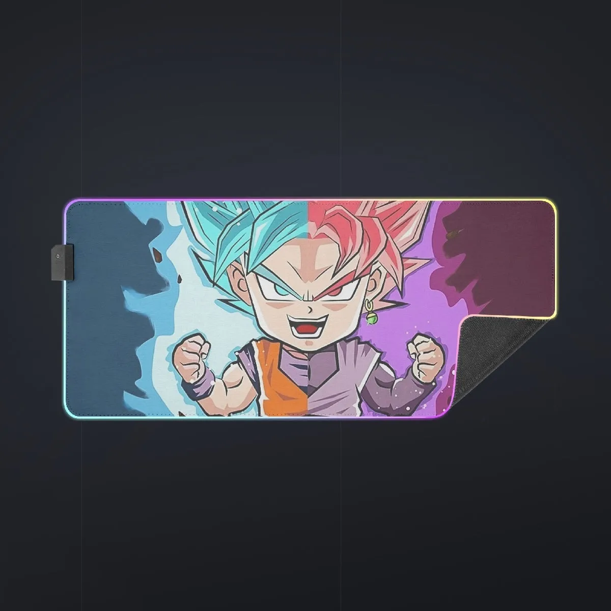 DBZ Goku Zamasu SSGSS God Blue Rose Super Saiyan Chibi Cool LED  Mouse Pad