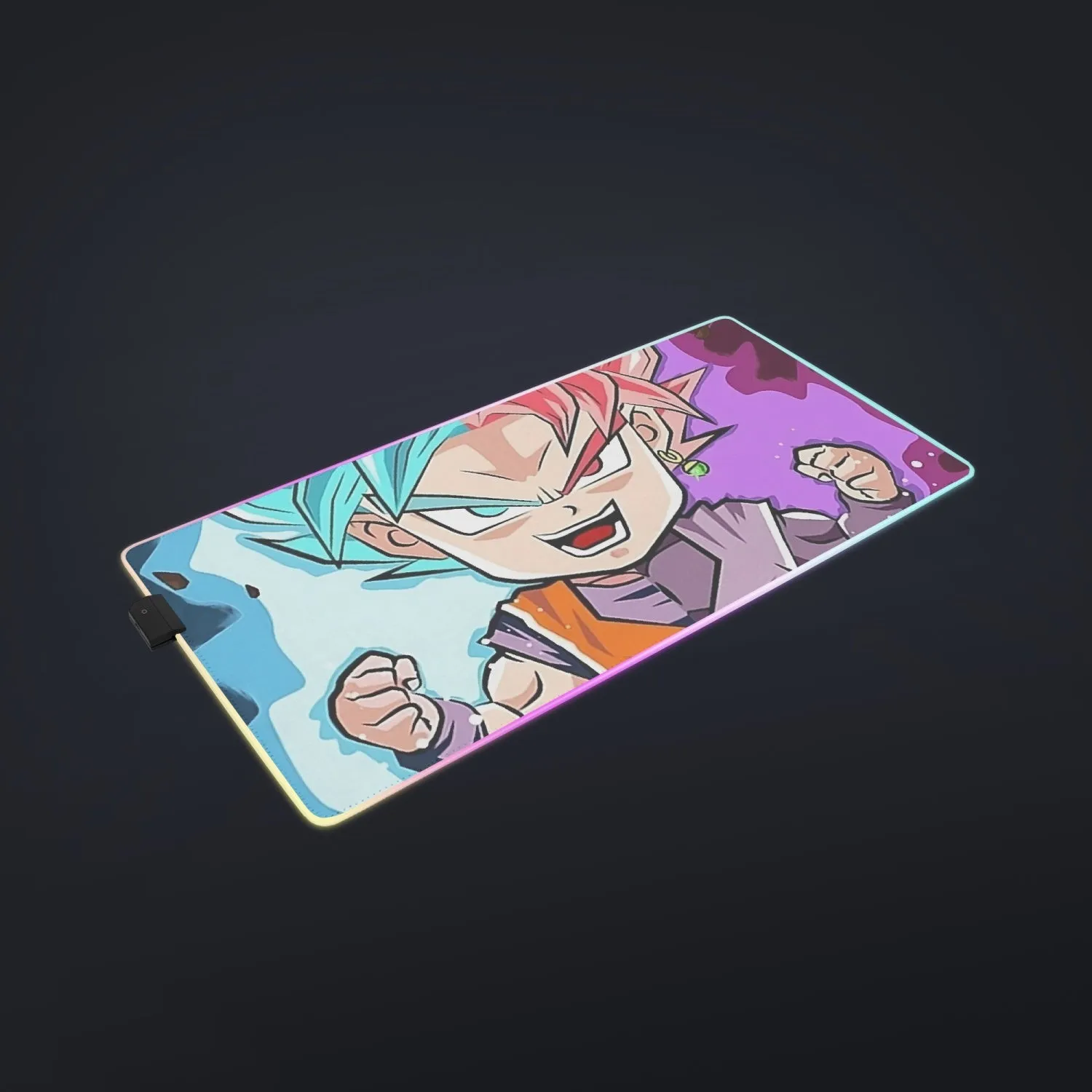 DBZ Goku Zamasu SSGSS God Blue Rose Super Saiyan Chibi Cool LED  Mouse Pad