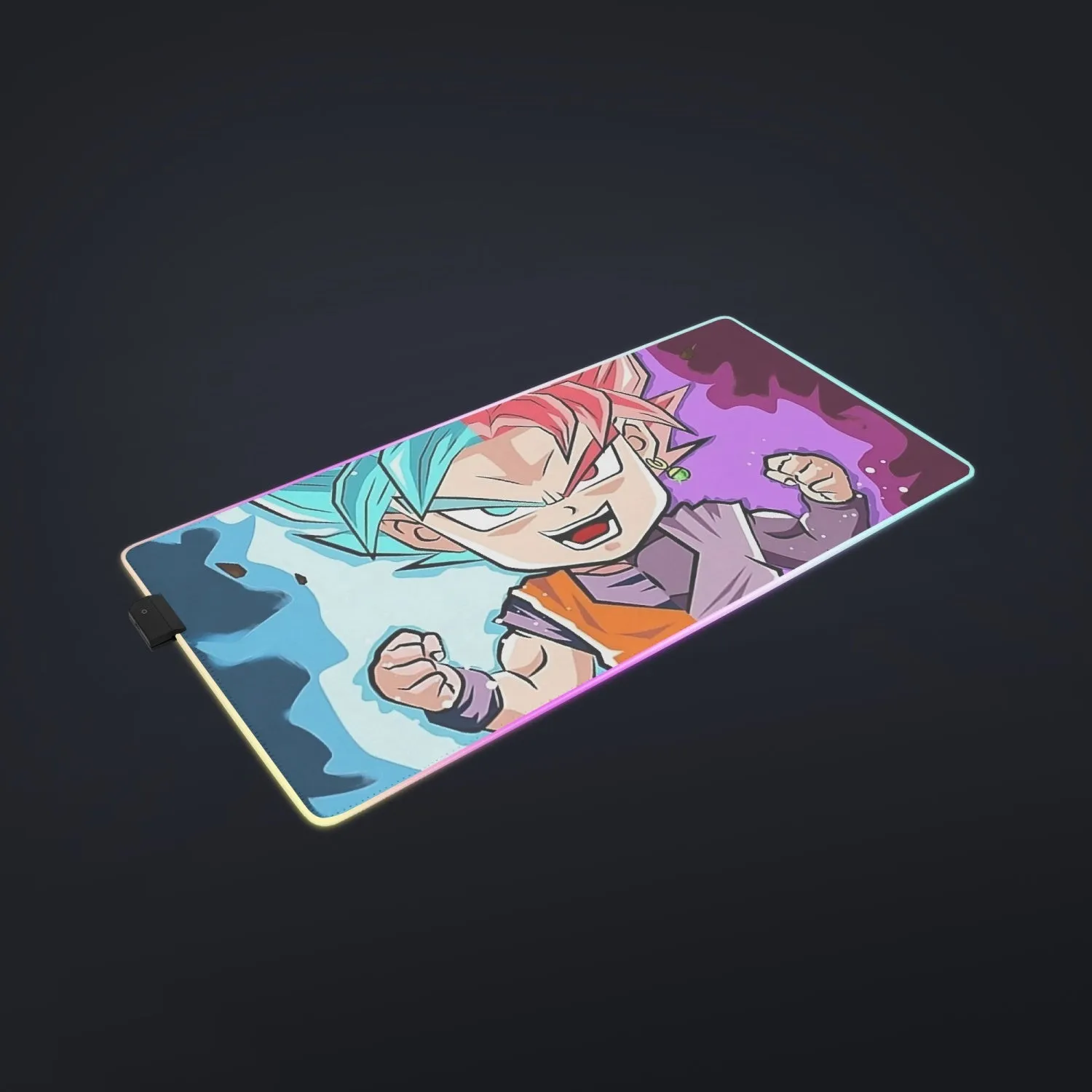 DBZ Goku Zamasu SSGSS God Blue Rose Super Saiyan Chibi Cool LED  Mouse Pad