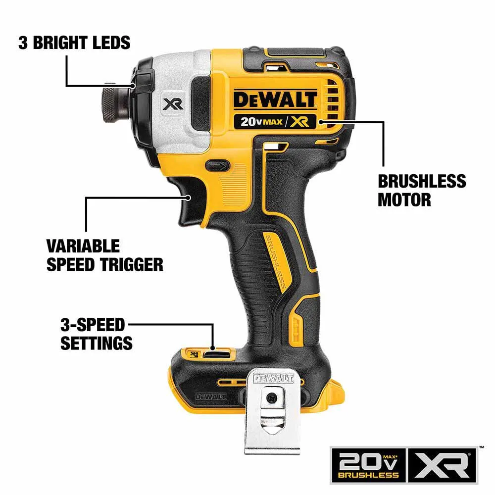 DeWalt DCF887P1 20V MAX XR® 1/4 in. 3-Speed Impact Driver Kit