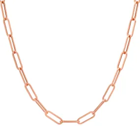Essential Thin Paperclip Link Drawn Gold Cable Chain Necklace