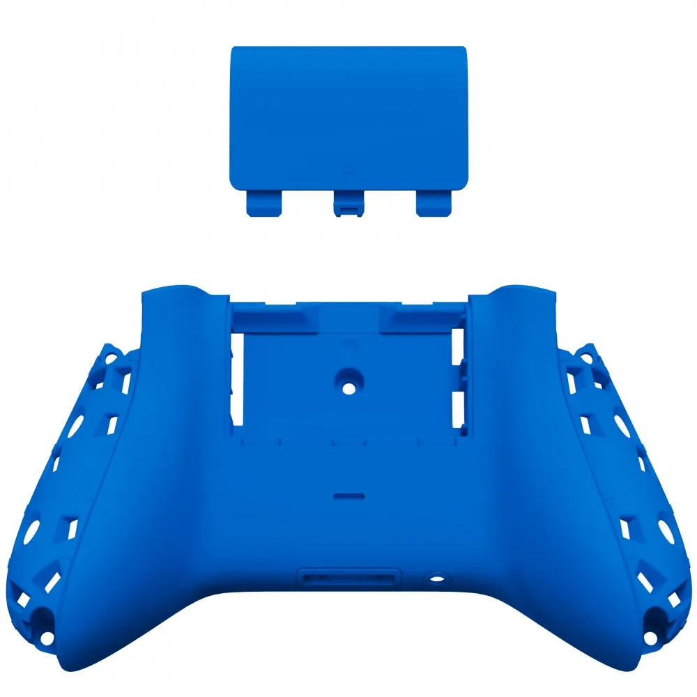 eXtremeRate Blue Soft Touch Replacement Back Shell w/ Battery Cover for Xbox Series S/X Controller - Controller & Side Rails NOT Included - BX3P305