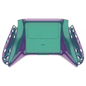 eXtremeRate Chameleon Green Purple Glossy Custom Bottom Shell w/ Battery Cover for Xbox Series S/X Controller - Controller & Side Rails NOT Included - BX3P302