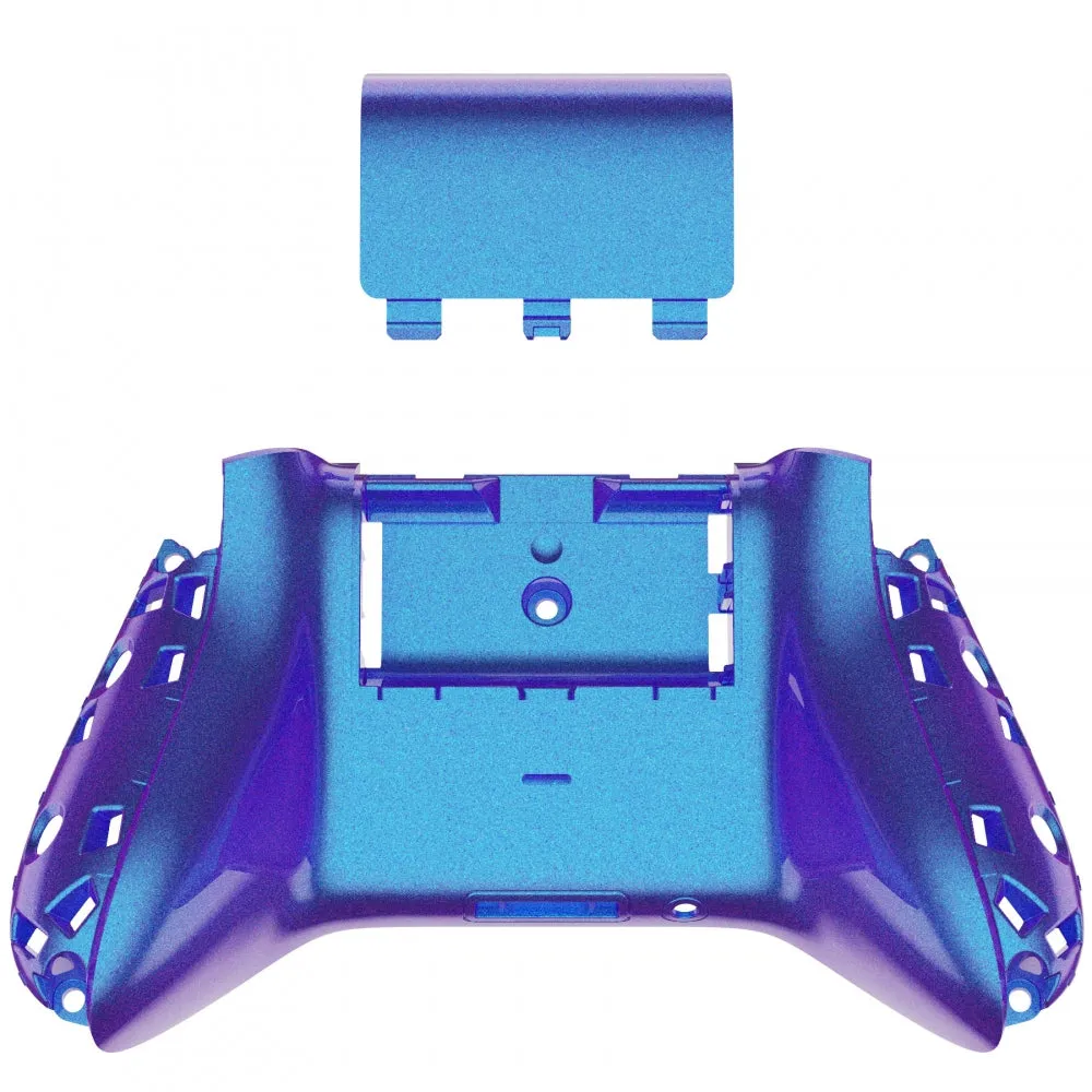 eXtremeRate Chameleon Purple Blue Glossy Custom Bottom Shell w/ Battery Cover for Xbox Series S/X Controller - Controller & Side Rails NOT Included - BX3P301