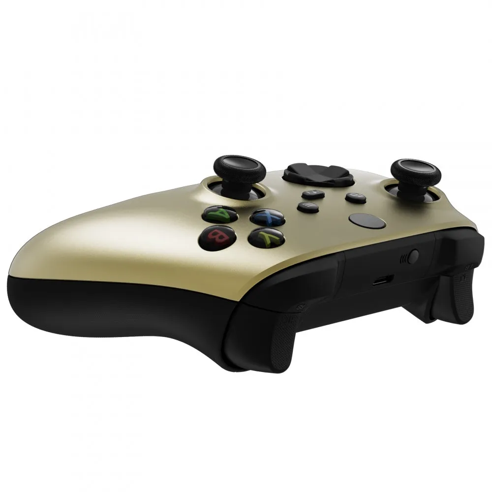 eXtremeRate Champagne Gold Replacement Part Faceplate, Soft Touch Grip Housing Shell Case for Xbox Series S & Xbox Series X Controller Accessories - Controller NOT Included - FX3P333