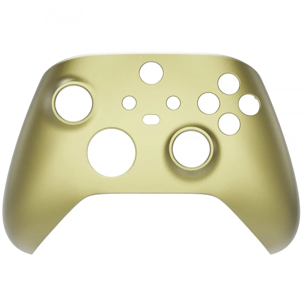 eXtremeRate Champagne Gold Replacement Part Faceplate, Soft Touch Grip Housing Shell Case for Xbox Series S & Xbox Series X Controller Accessories - Controller NOT Included - FX3P333