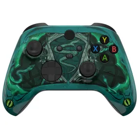 eXtremeRate Eye of the Serpent Replacement Part Faceplate, Soft Touch Grip Housing Shell Case for Xbox Series S & Xbox Series X Controller Accessories - Controller NOT Included - FX3T182