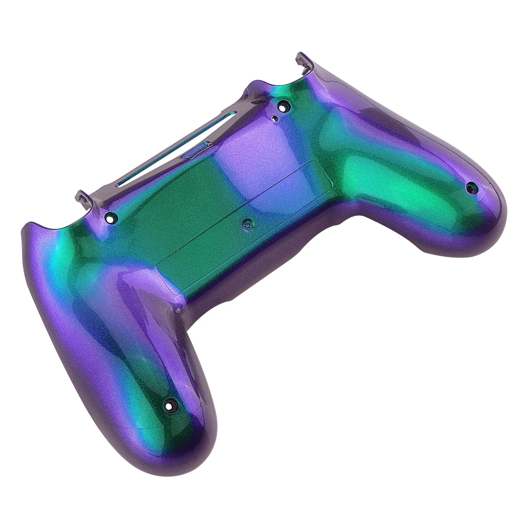 eXtremeRate Green and Purple Bottom Shell, Chameleon Back Housing Case Cover, Game Improvement Replacement Parts for PS4 Slim Pro Controller JDM-040, JDM-050 and JDM-055 - SP4BP02
