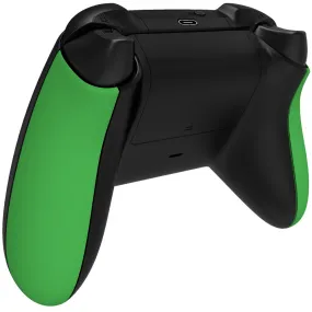 eXtremeRate Green Soft Touch Grip Back Panels, Comfortable Non-Slip Side Rails Handles, Game Improvement Replacement Parts for Xbox Series S / X Controller - Controller NOT Included - PX3P306