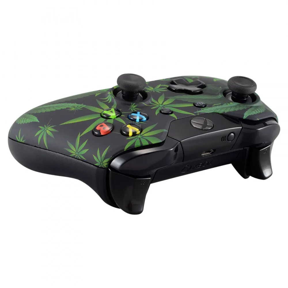 eXtremeRate Green Weeds Soft Touch Grip Front Shell Cover for Xbox One Remote Controller - XOT053