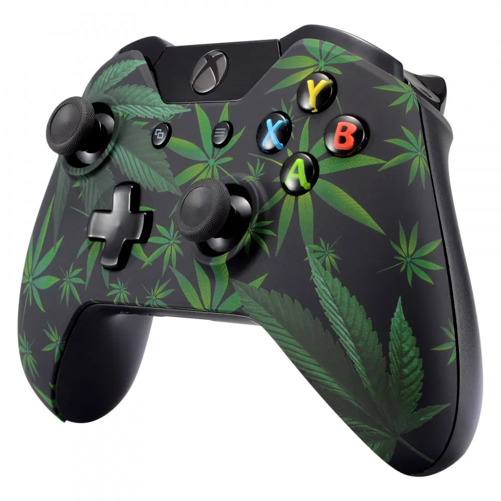 eXtremeRate Green Weeds Soft Touch Grip Front Shell Cover for Xbox One Remote Controller - XOT053