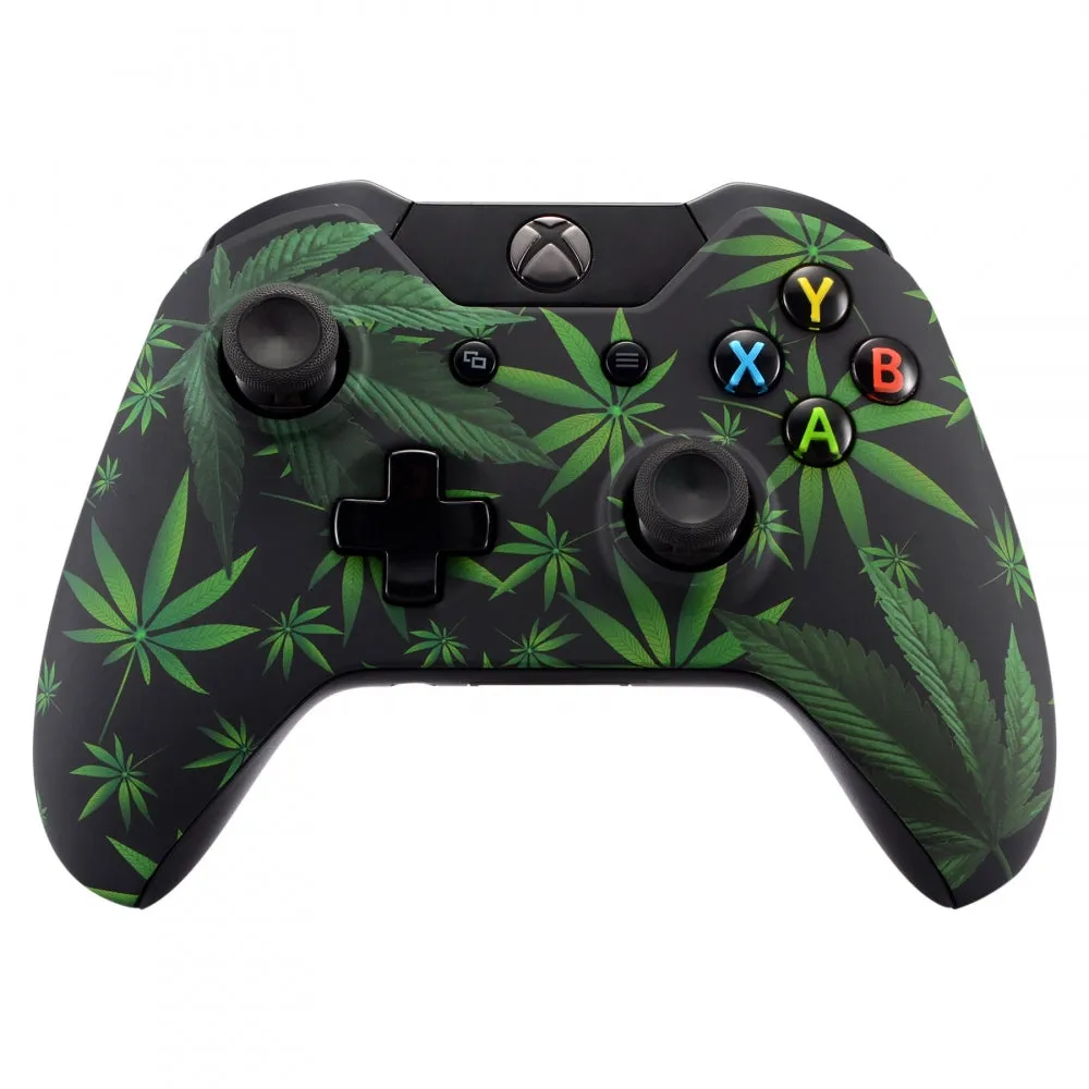 eXtremeRate Green Weeds Soft Touch Grip Front Shell Cover for Xbox One Remote Controller - XOT053