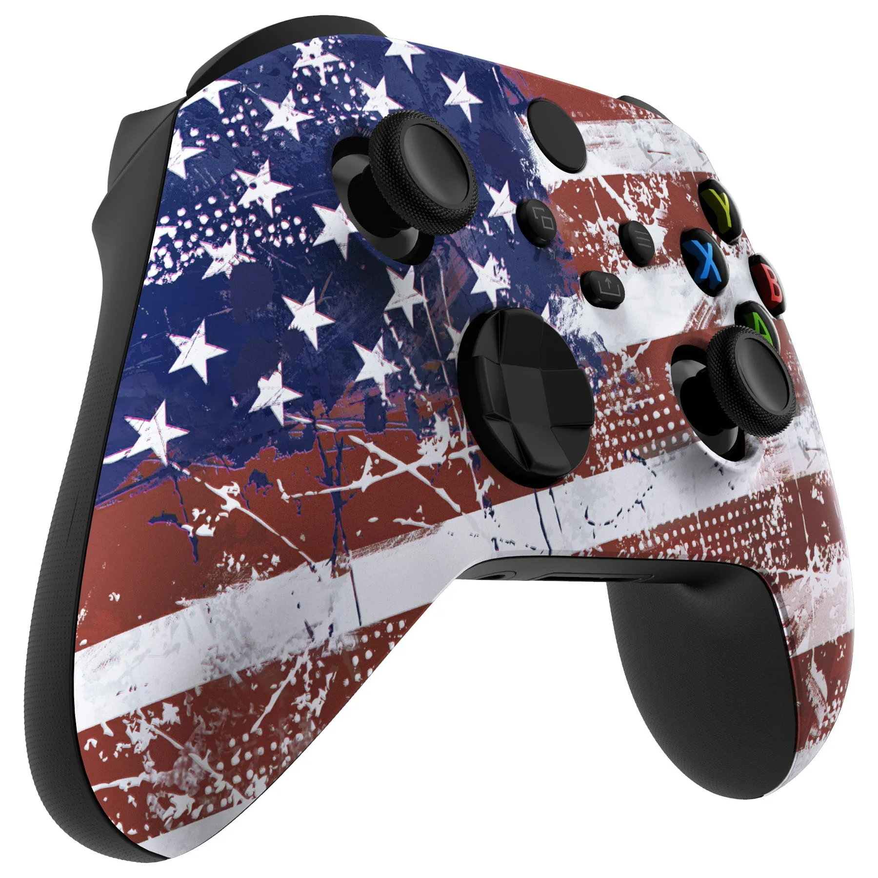 eXtremeRate Impression US Flag Replacement Part Faceplate, Soft Touch Grip Housing Shell Case for Xbox Series S & Xbox Series X Controller Accessories - Controller NOT Included - FX3T143