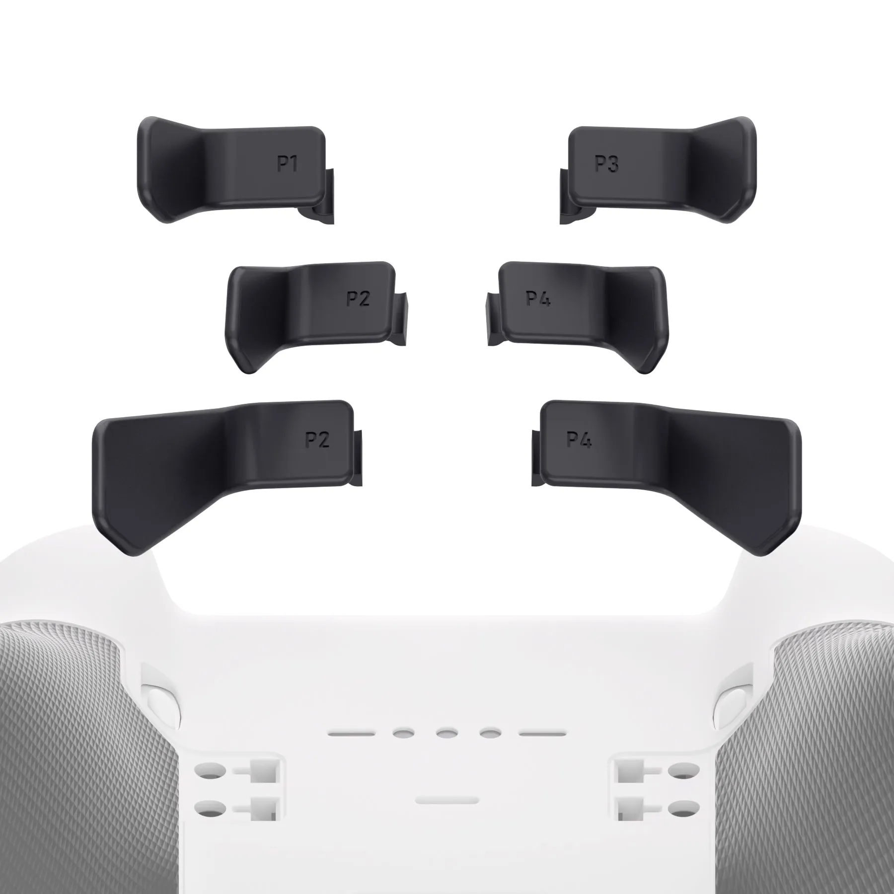 eXtremeRate Metalic Black 6in1 Replacement Interchangeable Swift Back Paddles for Xbox One Elite & Elite Series 2 Controller - IL601