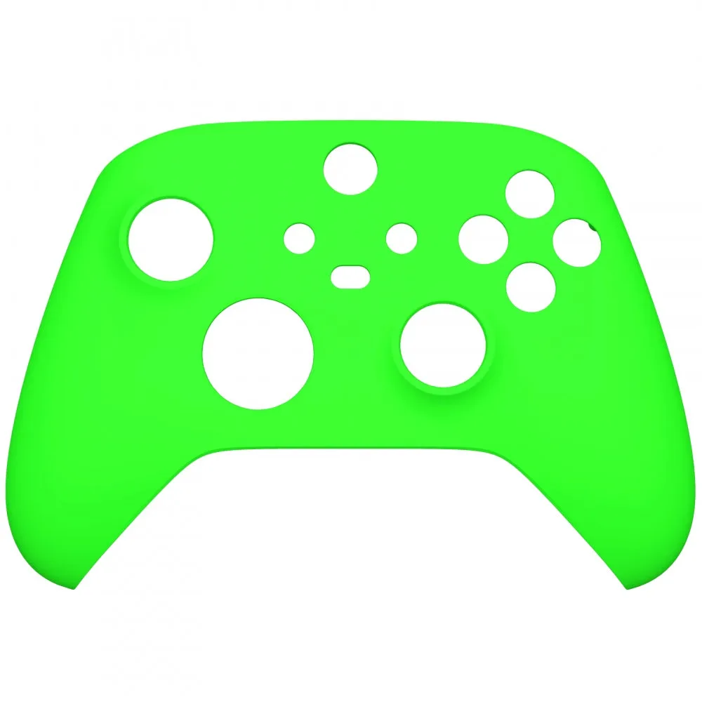eXtremeRate Neon Green Replacement Part Faceplate, Soft Touch Grip Housing Shell Case for Xbox Series S & Xbox Series X Controller Accessories - Controller NOT Included - FX3P317
