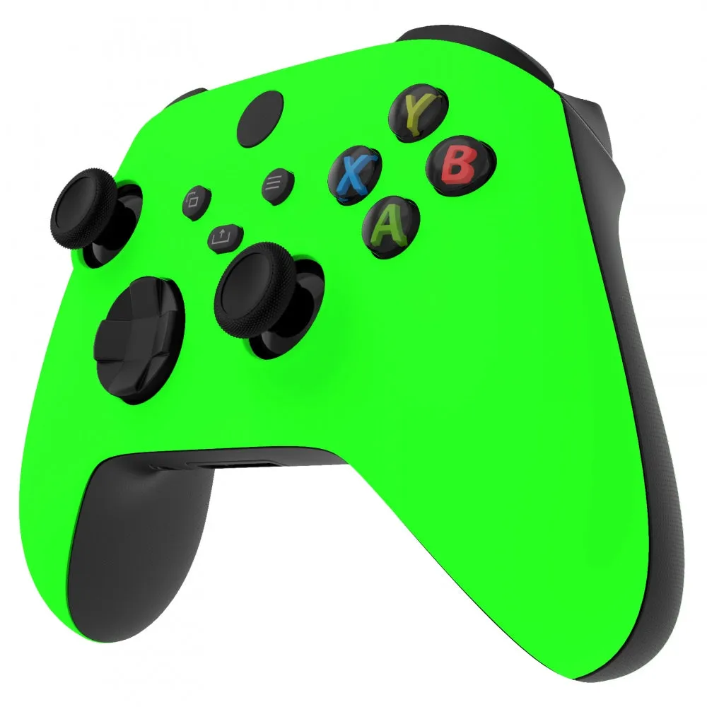 eXtremeRate Neon Green Replacement Part Faceplate, Soft Touch Grip Housing Shell Case for Xbox Series S & Xbox Series X Controller Accessories - Controller NOT Included - FX3P317