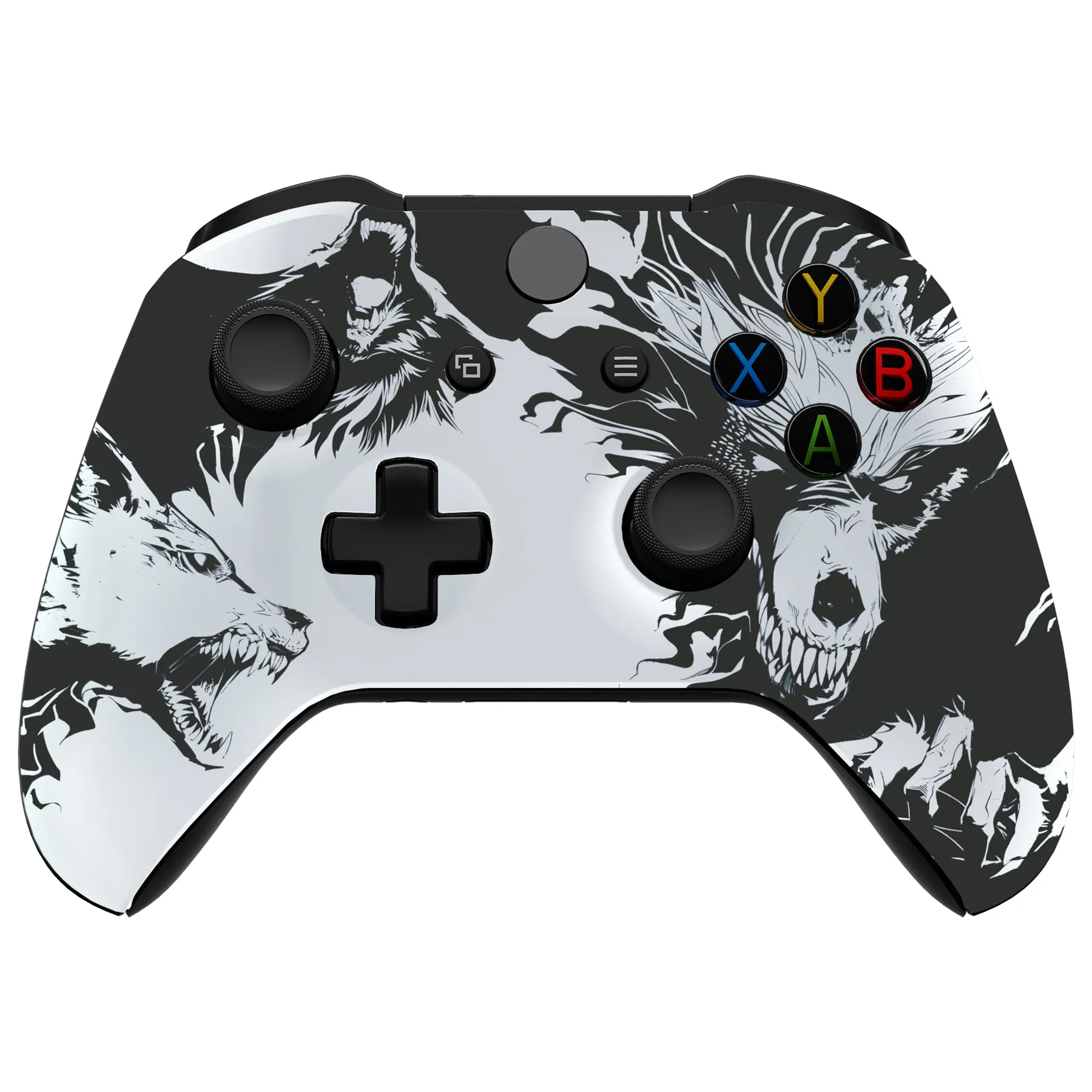 eXtremeRate New Wolve Soul Faceplate Cover Soft Touch Front Housing Shell Comfortable Soft Grip Replacement Kit for Microsoft Xbox One X & One S Controller - SXOFT59X