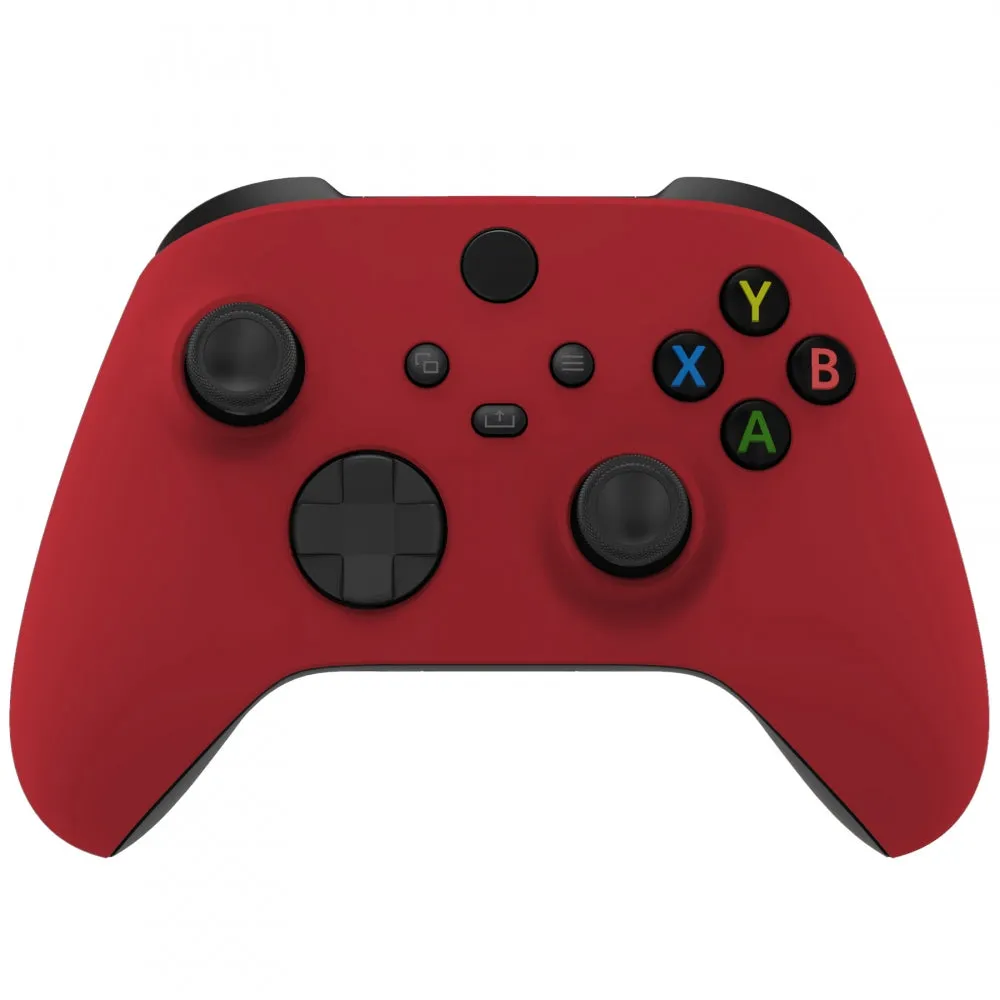 eXtremeRate Passion Red Replacement Part Faceplate, Soft Touch Grip Housing Shell Case for Xbox Series S & Xbox Series X Controller Accessories - Controller NOT Included - FX3P332