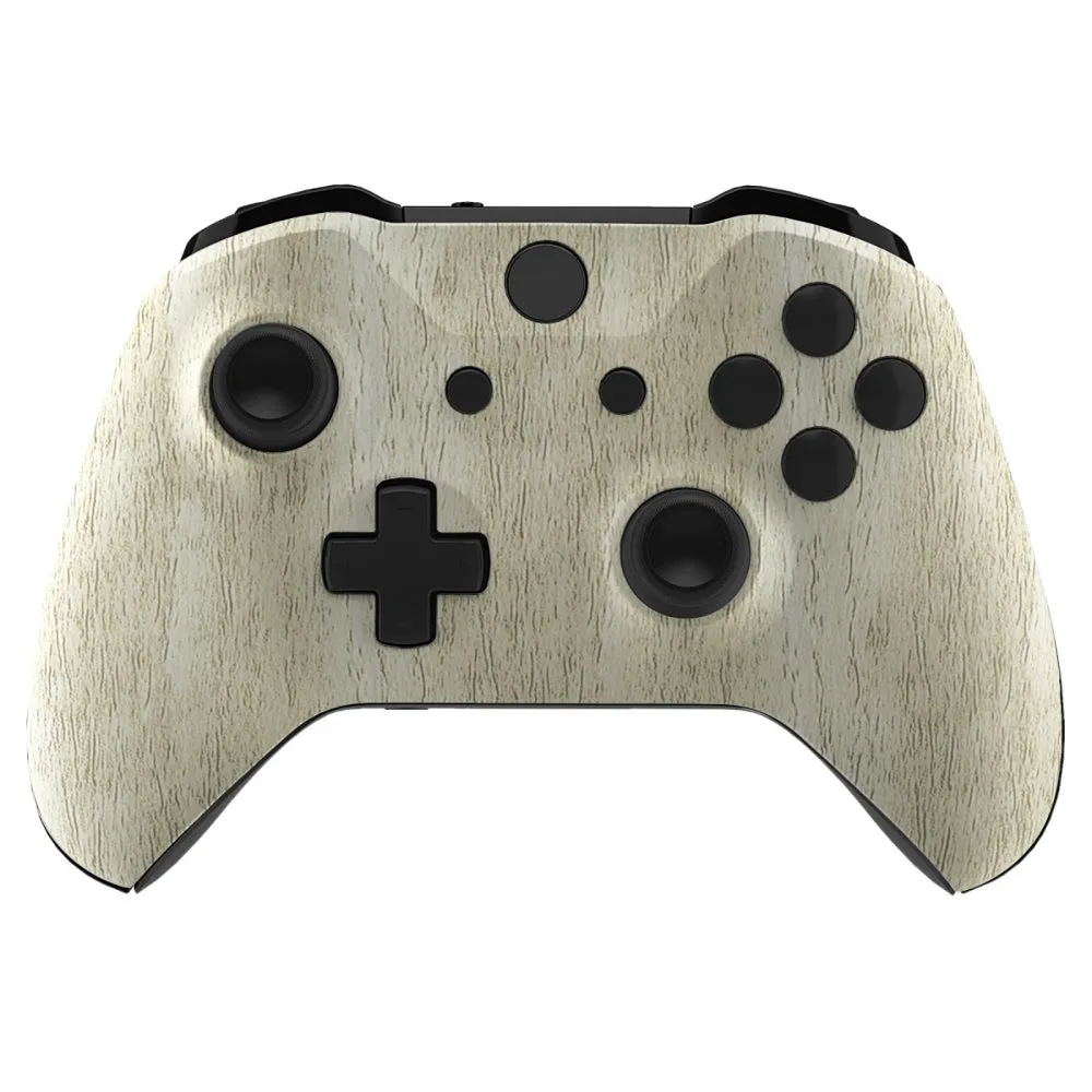 eXtremeRate Pine Wood Grain Patterned Front Housing Shell Faceplate for Xbox One S & Xbox One X Controller Model 1708 - Controller NOT Included - SXOFS10