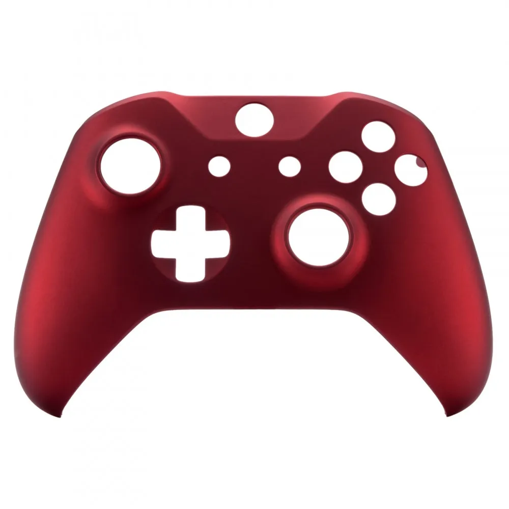 eXtremeRate Red Faceplate Cover, Soft Touch Front Housing Shell Case, Comfortable Soft Grip Replacement Kit for Microsoft Xbox One X & One S Controller - SXOFX01