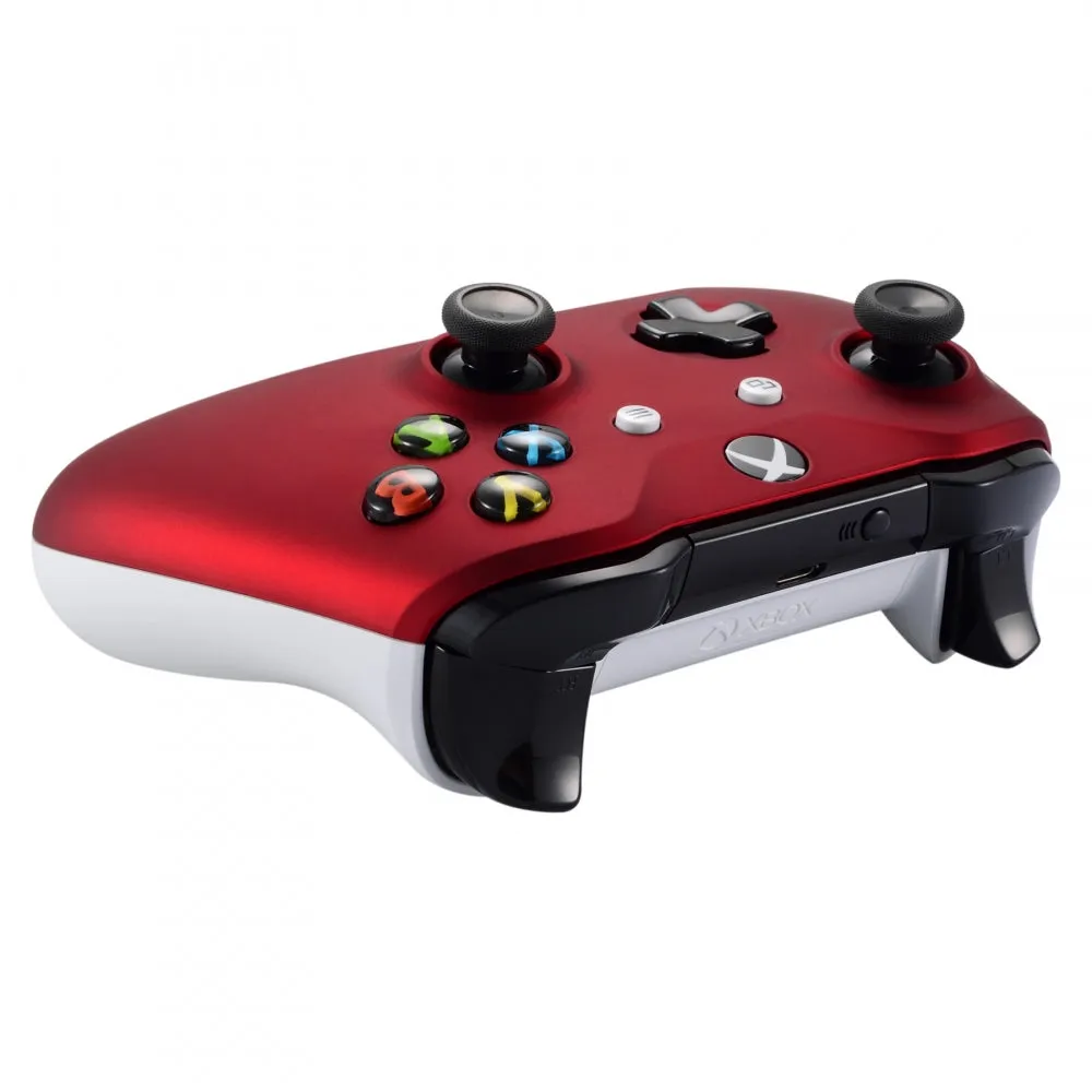 eXtremeRate Red Faceplate Cover, Soft Touch Front Housing Shell Case, Comfortable Soft Grip Replacement Kit for Microsoft Xbox One X & One S Controller - SXOFX01