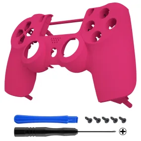 eXtremeRate Red Rose Faceplate Cover Soft Touch Front Housing Shell Replacement Kit for PS4 Slim Pro Controller (CUH-ZCT2 JDM-040 JDM-050 JDM-055) - SP4FX14