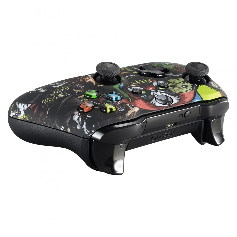 eXtremeRate Scary Party Bomb Faceplate Cover Soft Touch Front Housing Shell Comfortable Soft Grip Replacement Kit for Microsoft Xbox One X & One S Controller - SXOFT11X