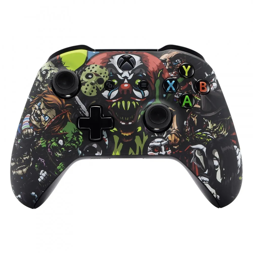 eXtremeRate Scary Party Bomb Faceplate Cover Soft Touch Front Housing Shell Comfortable Soft Grip Replacement Kit for Microsoft Xbox One X & One S Controller - SXOFT11X
