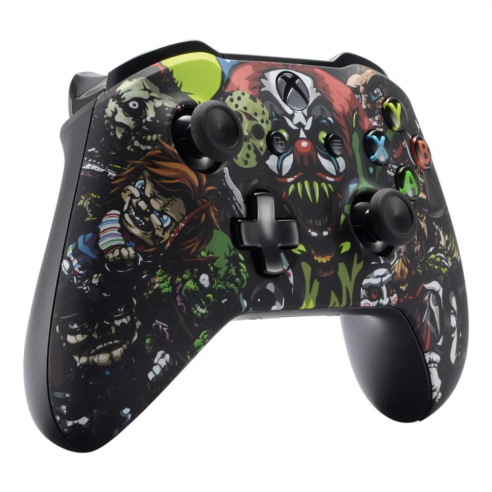 eXtremeRate Scary Party Bomb Faceplate Cover Soft Touch Front Housing Shell Comfortable Soft Grip Replacement Kit for Microsoft Xbox One X & One S Controller - SXOFT11X
