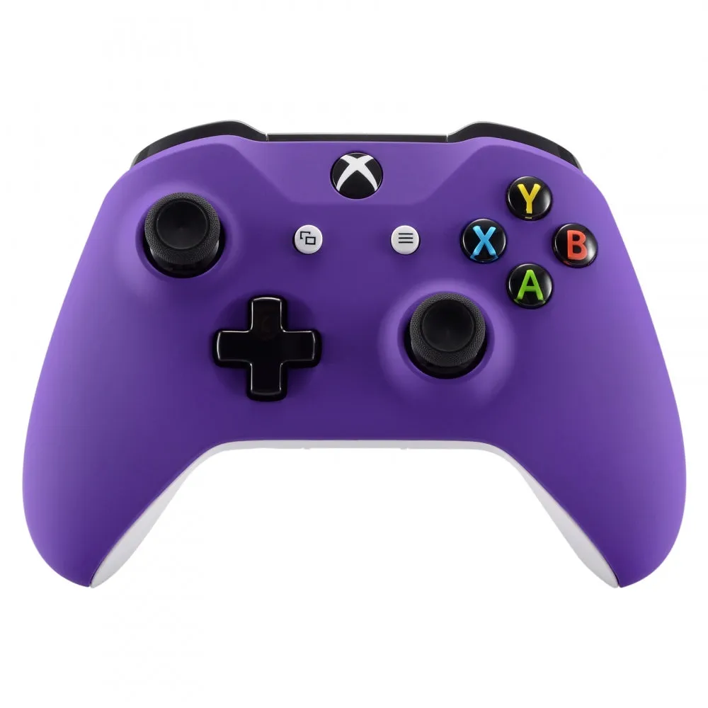 eXtremeRate Soft Touch Grip Purple Front Housing Shell Faceplate for Microsoft Xbox One X & One S Controller - SXOFX05