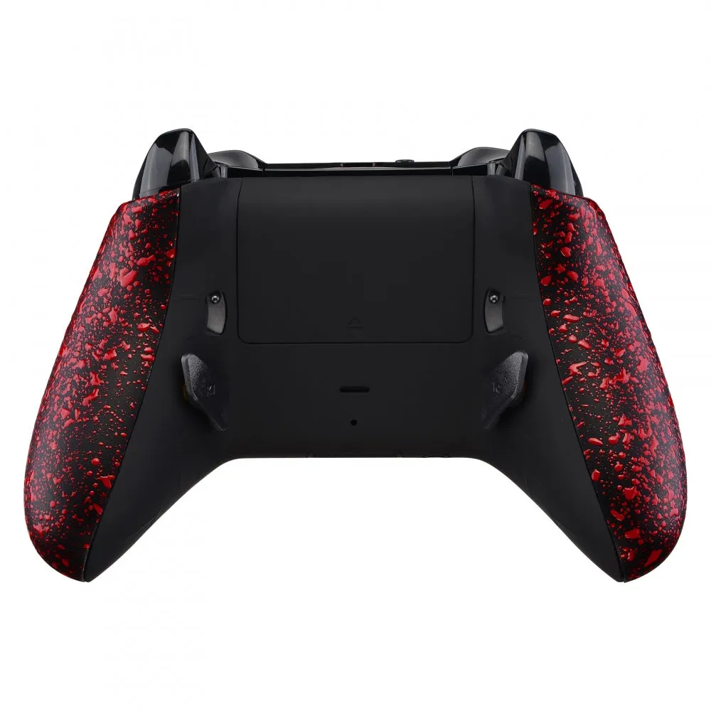 eXtremeRate Textured Red Lofty Remappable Remap & Trigger Stop Kit, Redesigned Back Shell & Side Rails & Back Buttons & Trigger Lock for Xbox One S X Controller 1708 - X1RM004