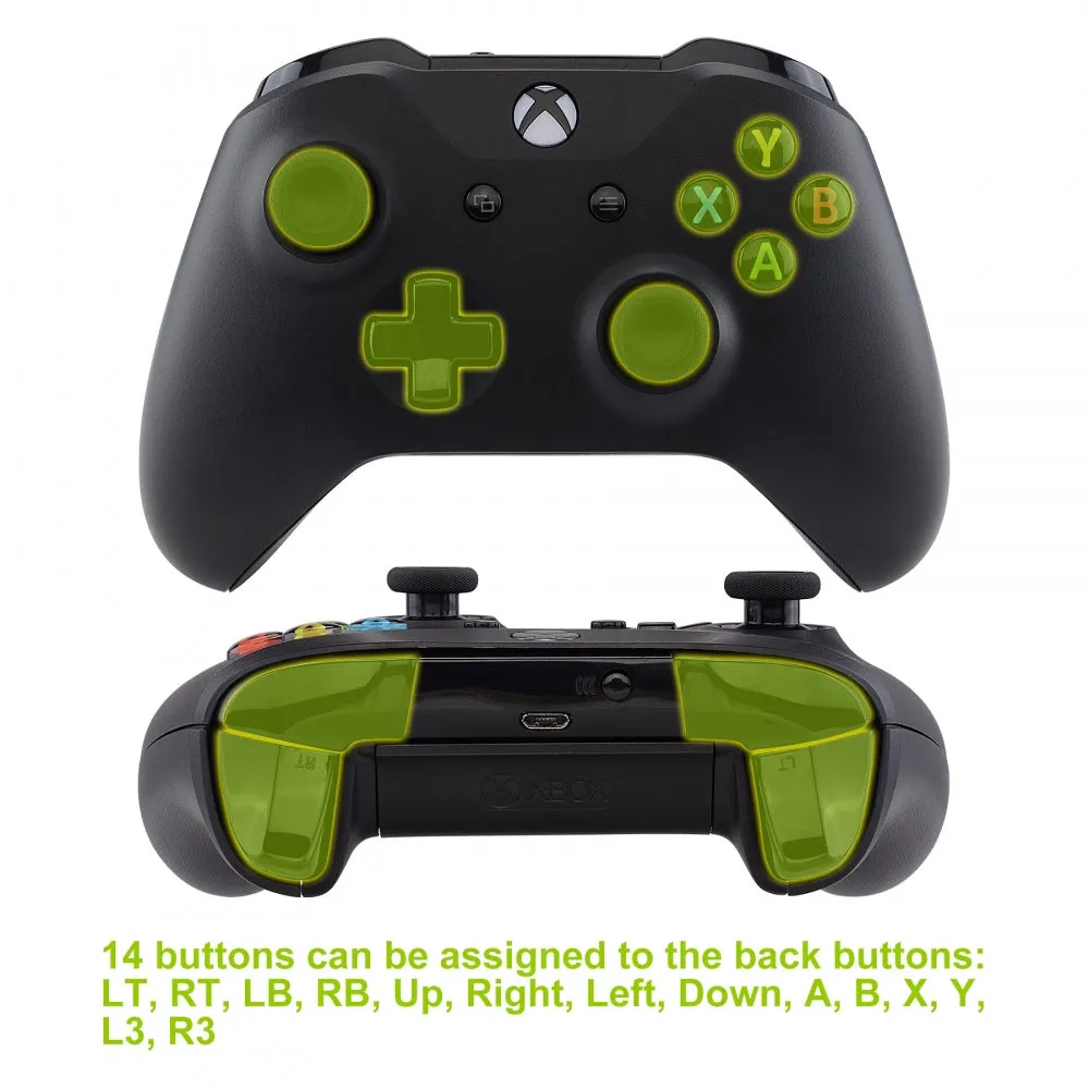 eXtremeRate Textured White Lofty Remappable Remap & Trigger Stop Kit, Redesigned Back Shell & Side Rails & Back Buttons & Trigger Lock for Xbox One S X Controller 1708 - X1RM002
