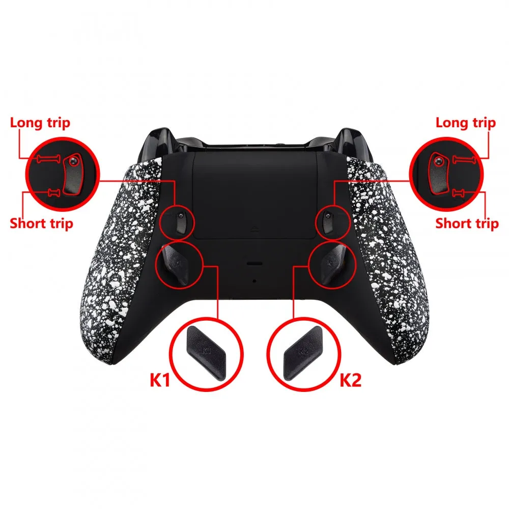 eXtremeRate Textured White Lofty Remappable Remap & Trigger Stop Kit, Redesigned Back Shell & Side Rails & Back Buttons & Trigger Lock for Xbox One S X Controller 1708 - X1RM002