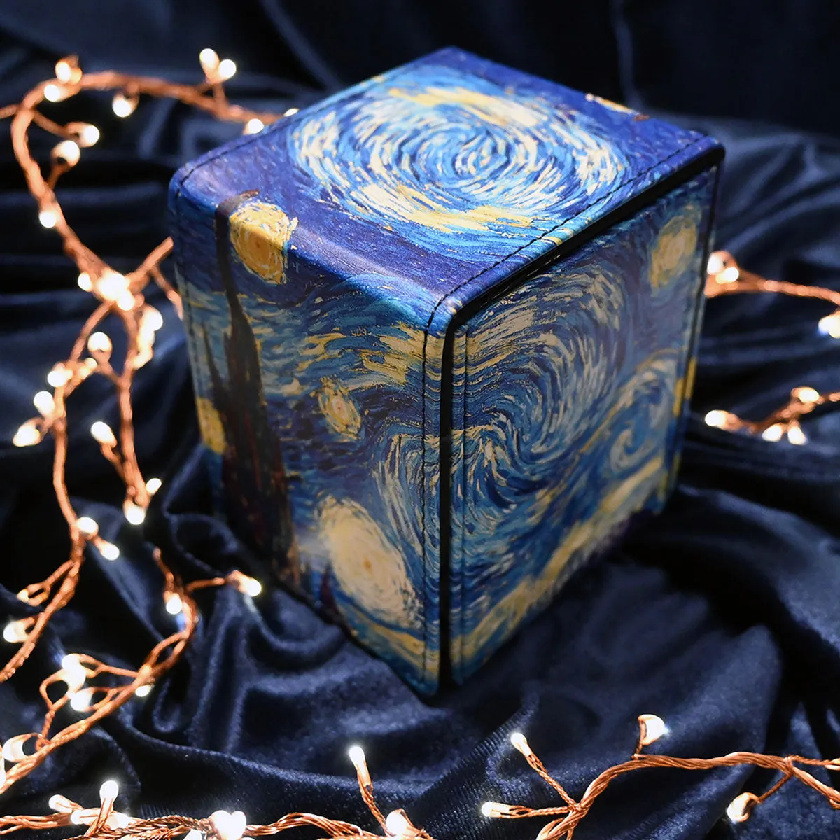 Fine Art Starry Night Alcove Flip Deck Box by Vincent Van Gogh