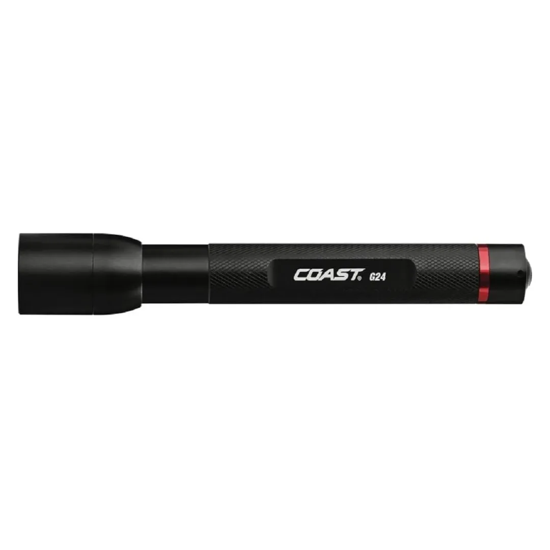 Flashlight - COAST G24 255 Lumens Black LED AA Battery BULLS-EYE™ Spot Beam, 30143