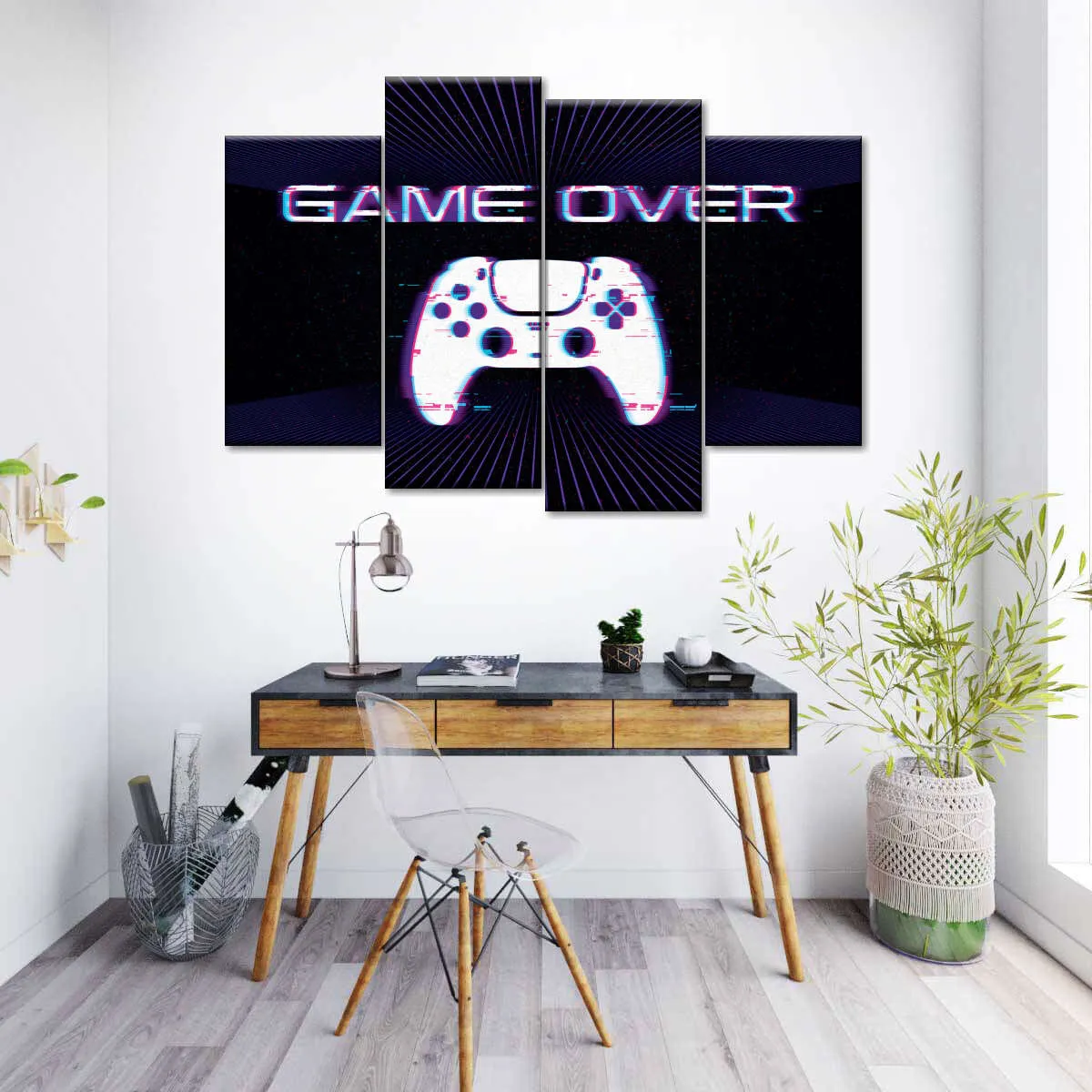 Game Over Controller Glitch Wall Art