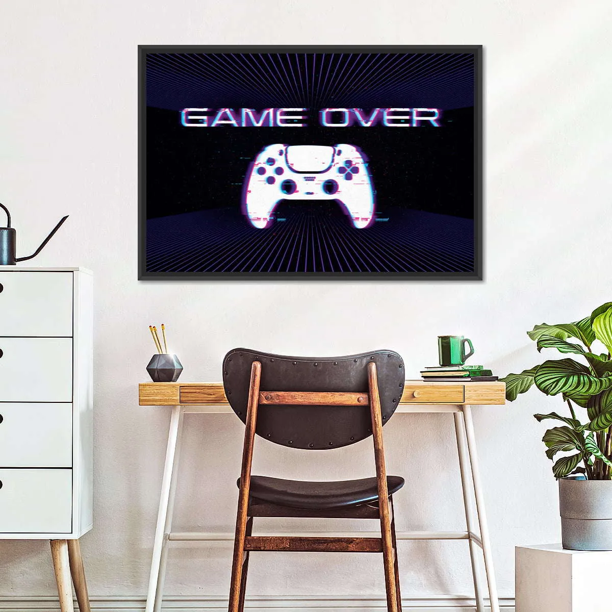 Game Over Controller Glitch Wall Art