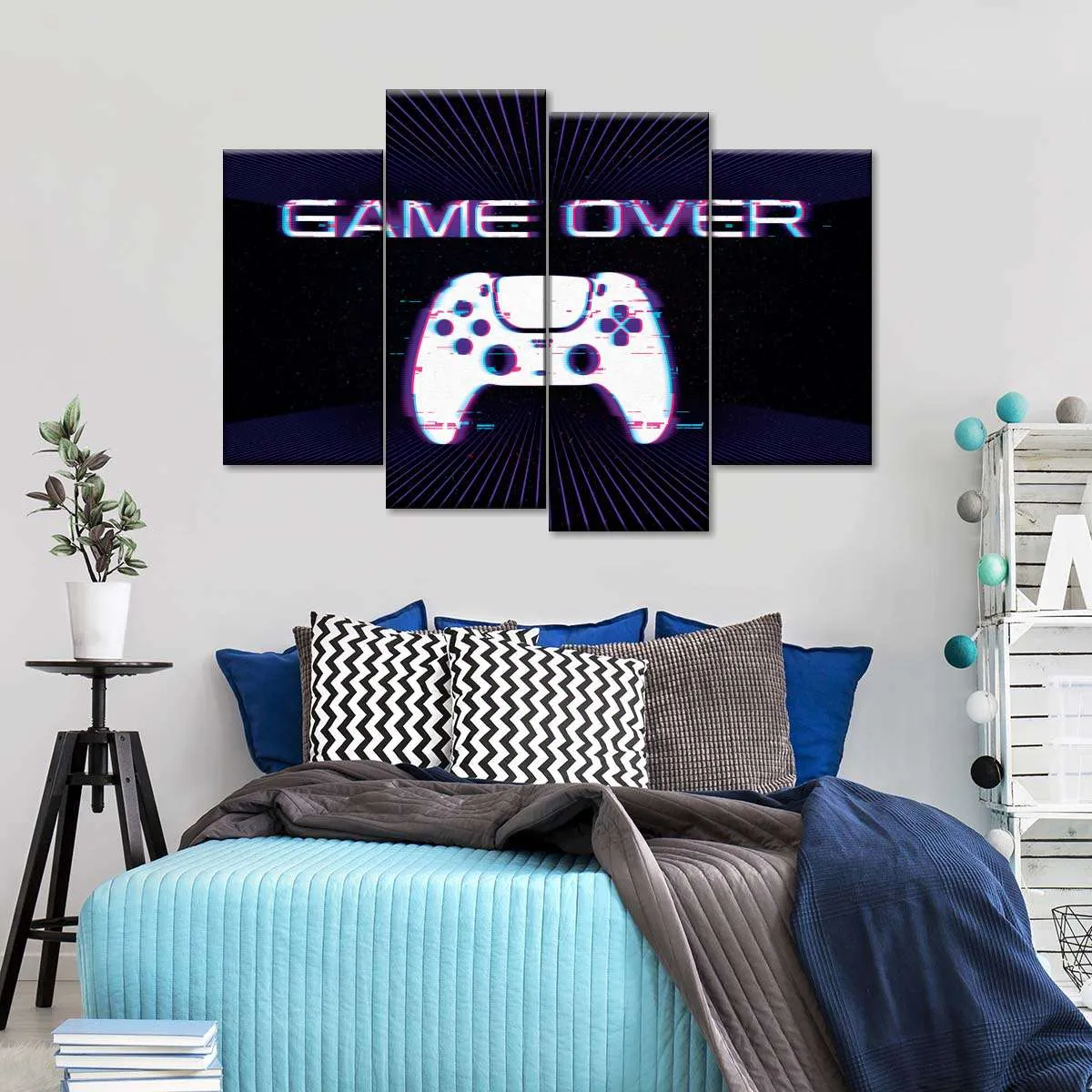 Game Over Controller Glitch Wall Art